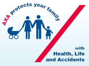 AXA protects your family, with Health, Life and Accidents