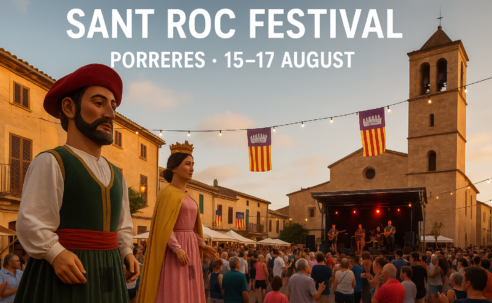 🎭 Sant Roc Festival – Porreres (15–17 August)